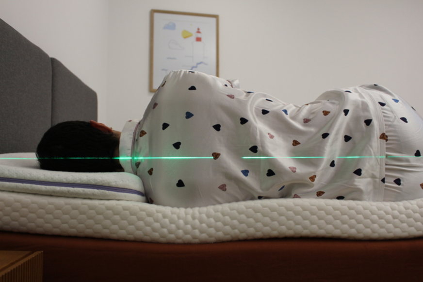 test alignement colonne vertebrale laser